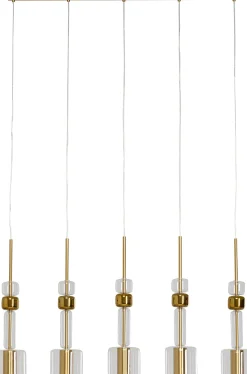 Lampa wisząca stal i szkło kolor transparentny i złoty 103x60 cm