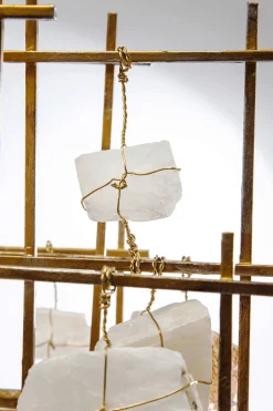 Lampa wisząca Stone Mobile 100x61 cm złota