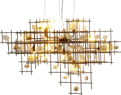 Lampa wisząca Stone Mobile 100x61 cm złota