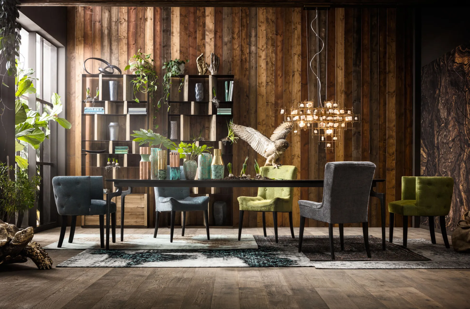 Lampa wisząca Stone Mobile 100x61 cm złota