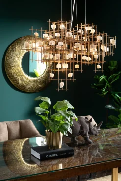 Lampa wisząca Stone Mobile 100x61 cm złota