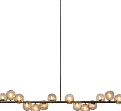 Lampa wisząca szklane klosze czarna 155x138 cm
