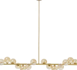 Lampa wisząca szklane klosze złota 155x138 cm