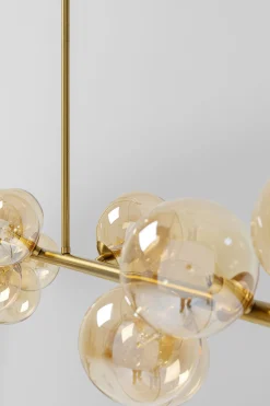 Lampa wisząca szklane klosze złota 155x138 cm
