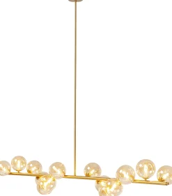Lampa wisząca szklane klosze złota 155x138 cm