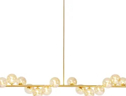 Lampa wisząca szklane klosze złota 155x138 cm