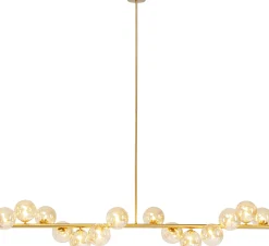 Lampa wisząca szklane klosze złota 155x138 cm