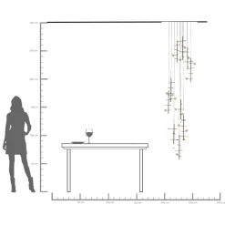 Lampa wisząca Trapez 280 cm czarna