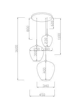 Lampa wisząca Tulip Brass Ø45cm