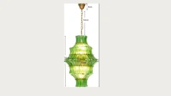 Lampa Wisząca Venezia Double Zielona Ø53cm