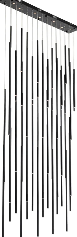 Lampa wisząca XXL LED tuby czarna matowa 154x320 cm
