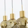 Lampa wisząca złota 4L stal i szkło 110 cm