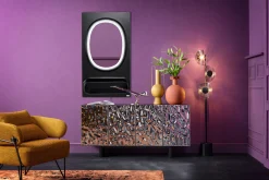 Lustro ścienne Aero LED czarne 80x141cm
