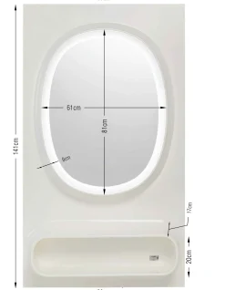 Lustro ścienne Aero LED zielone 80x141cm