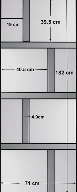 Lustro ścienne duże prostokątne czarne 71x182 cm
