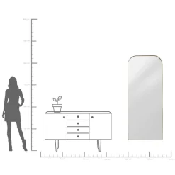 Lustro ścienne nowoczesne rama złota 80x190 cm