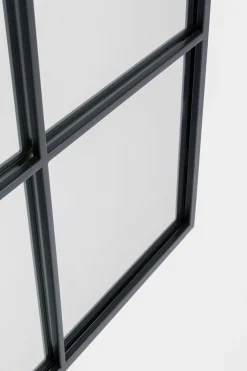 Lustro czarne duże rama stalowa loft 90x180 cm