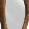 Lustro do salonu rama z drewna akacjowego brązowa 80x78 cm