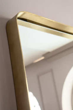 Lustro stojące Curve Rectangular 200x70cm mosiężne
