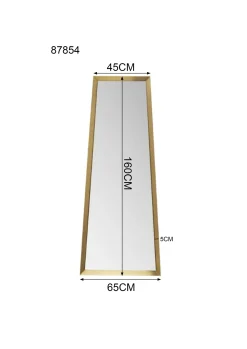 Lustro wiszące do salonu rama złota stalowa 65(45)x160 cm