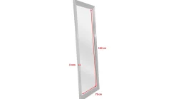 Lustro wiszące Frame 180x90 cm srebrne