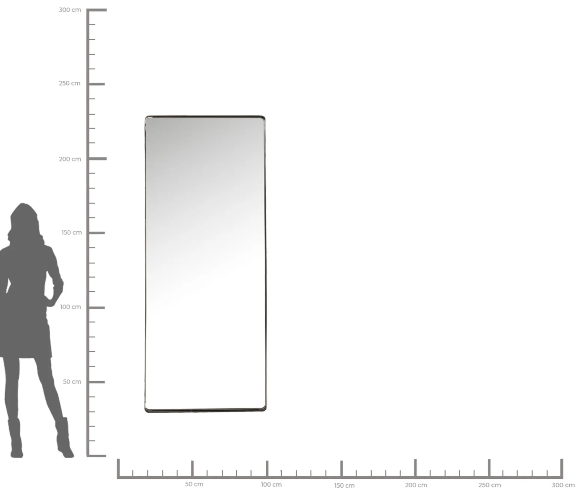 Lustro wiszące Shadow Soft 200x80 cm czarne