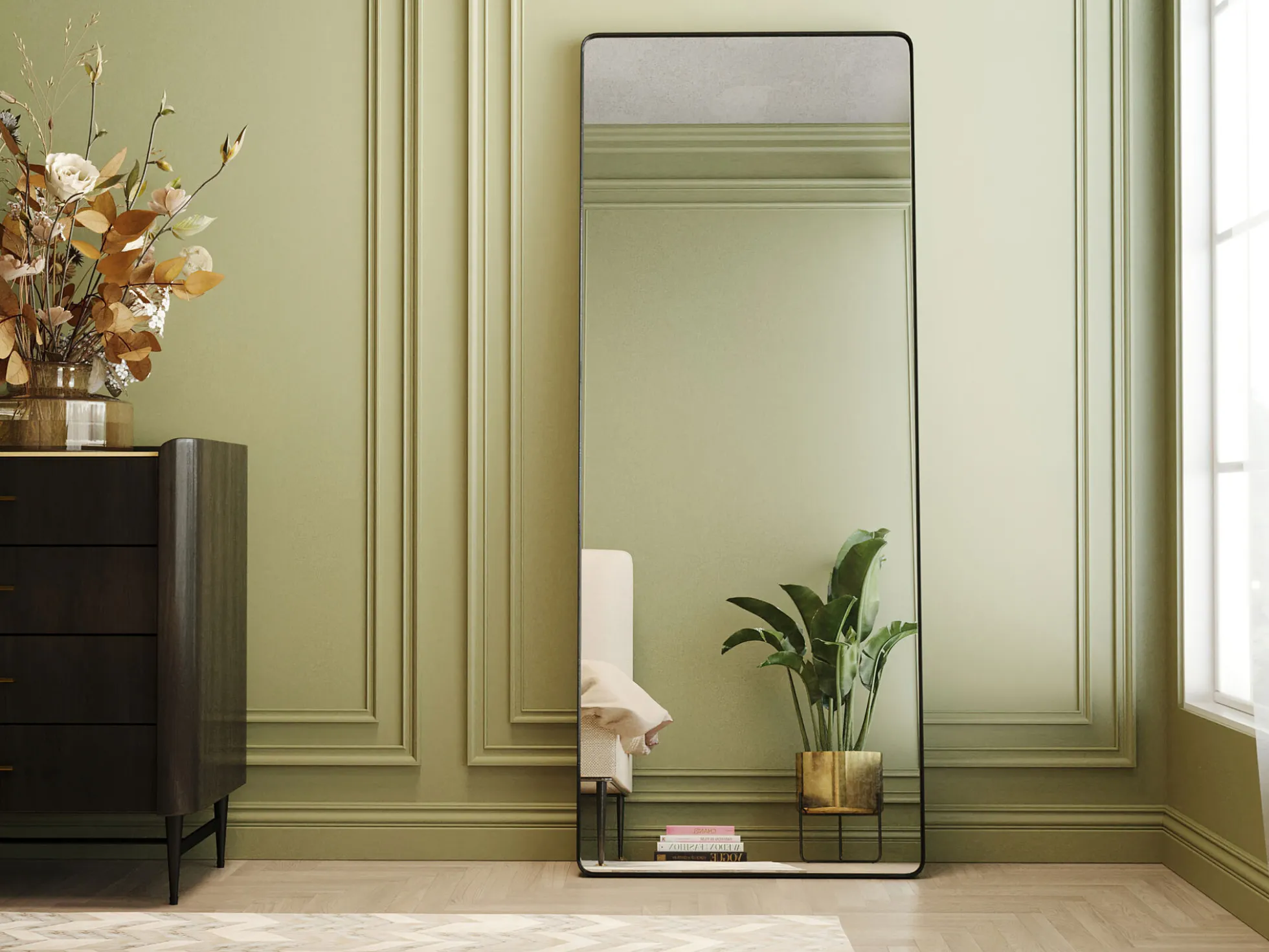 Lustro wiszące Shadow Soft 200x80 cm czarne