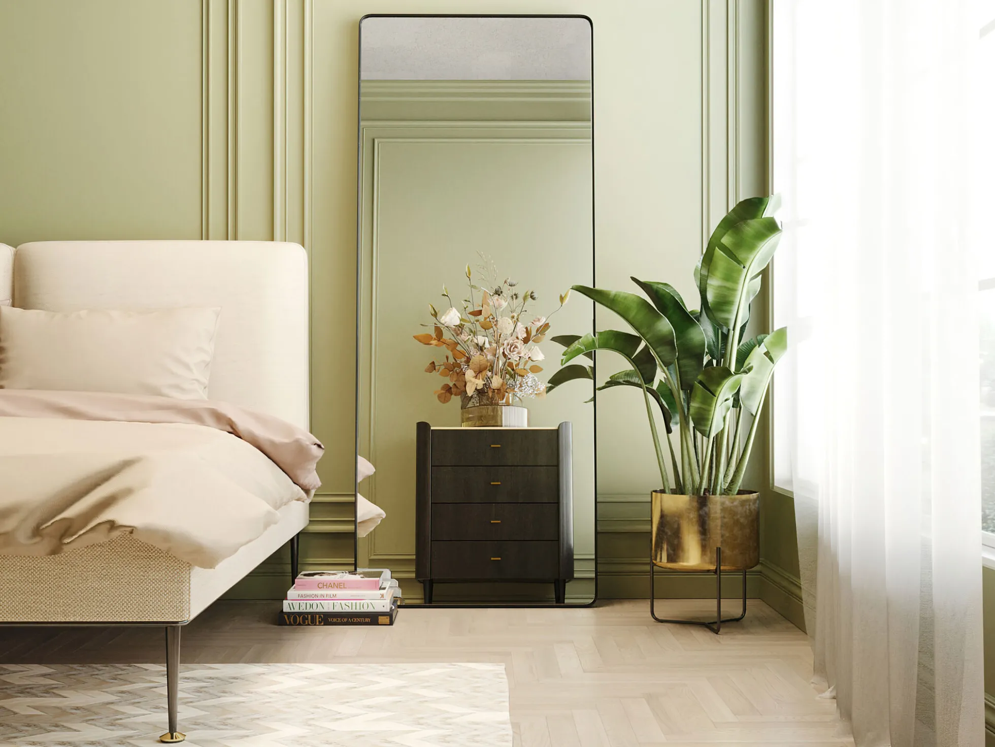 Lustro wiszące Shadow Soft 200x80 cm czarne