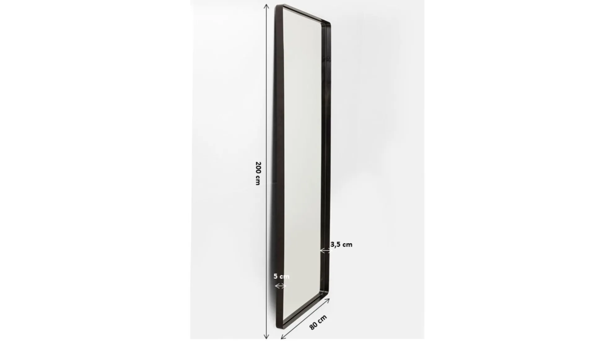 Lustro wiszące Shadow Soft 200x80 cm czarne