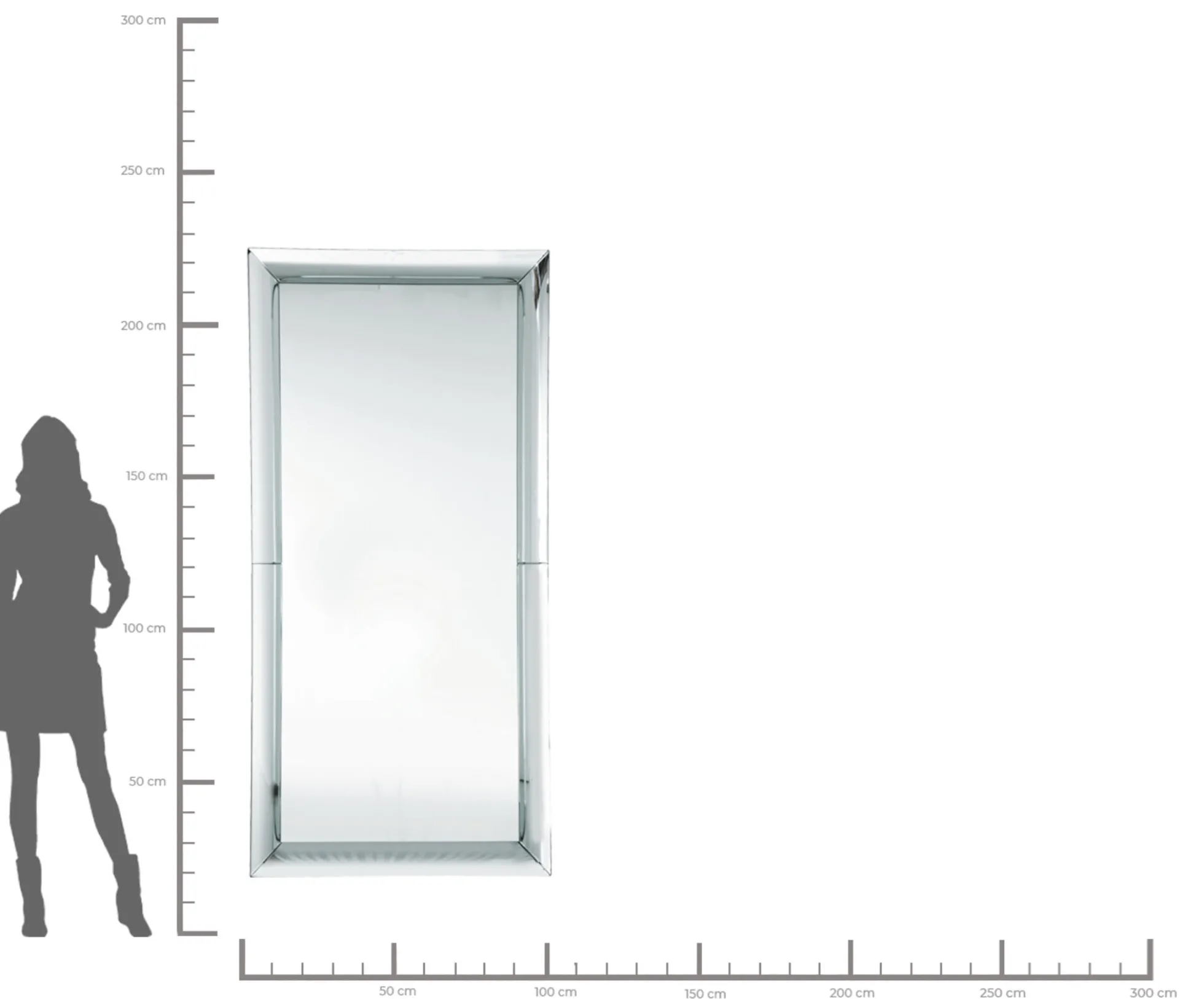 Lustro wiszące Soft Beauty 207x99 cm srebrne