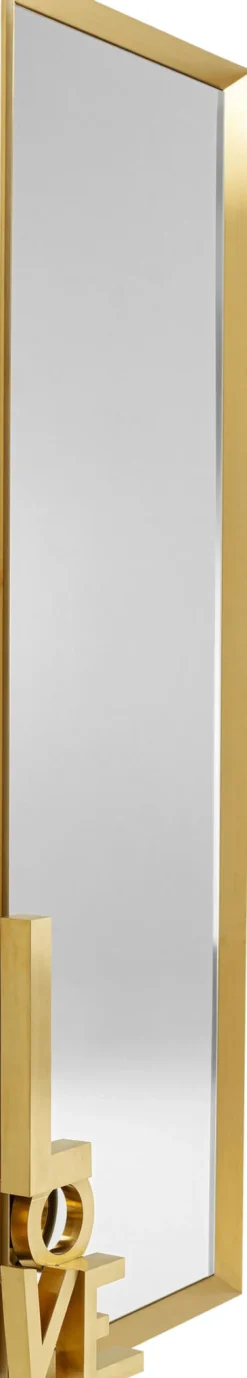 Lustro wiszące złote napis Love 70x200 cm