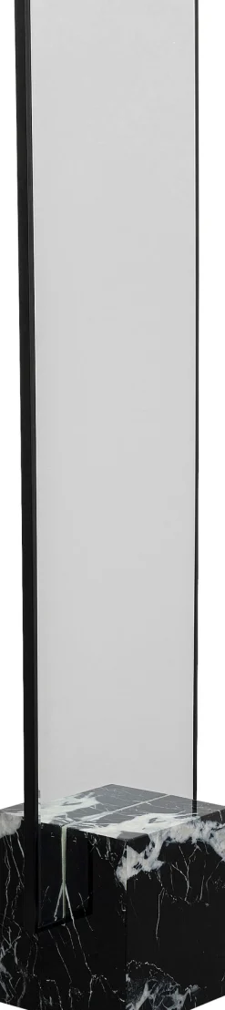 Lustro z czarną ramą 46x180 cm podstawa z marmuru