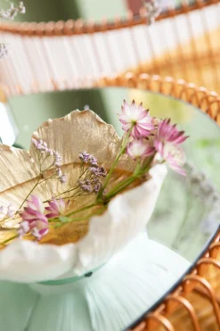 Misa dekoracyjna Flower Bloom Ø20 cm kremowo-złota