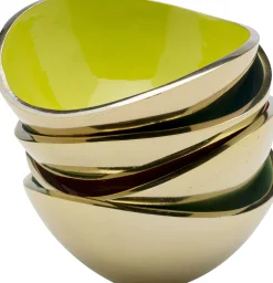 Miseczki do przekąsek kolorowe gładkie z aluminium ręczne wykonanie 4-set 250 ml