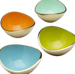 Miseczki do przekąsek kolorowe gładkie z aluminium ręczne wykonanie 4-set 250 ml