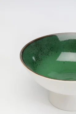 Miska na przekąski zielona porcelana Ø17 cm 500 ml
