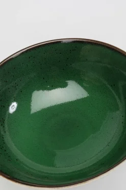 Miska na przekąski zielona porcelana Ø17 cm 500 ml
