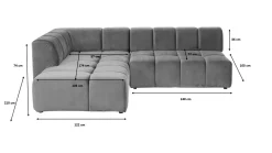 Narożnik Belami 265x210 cm ciemnozielony lewy