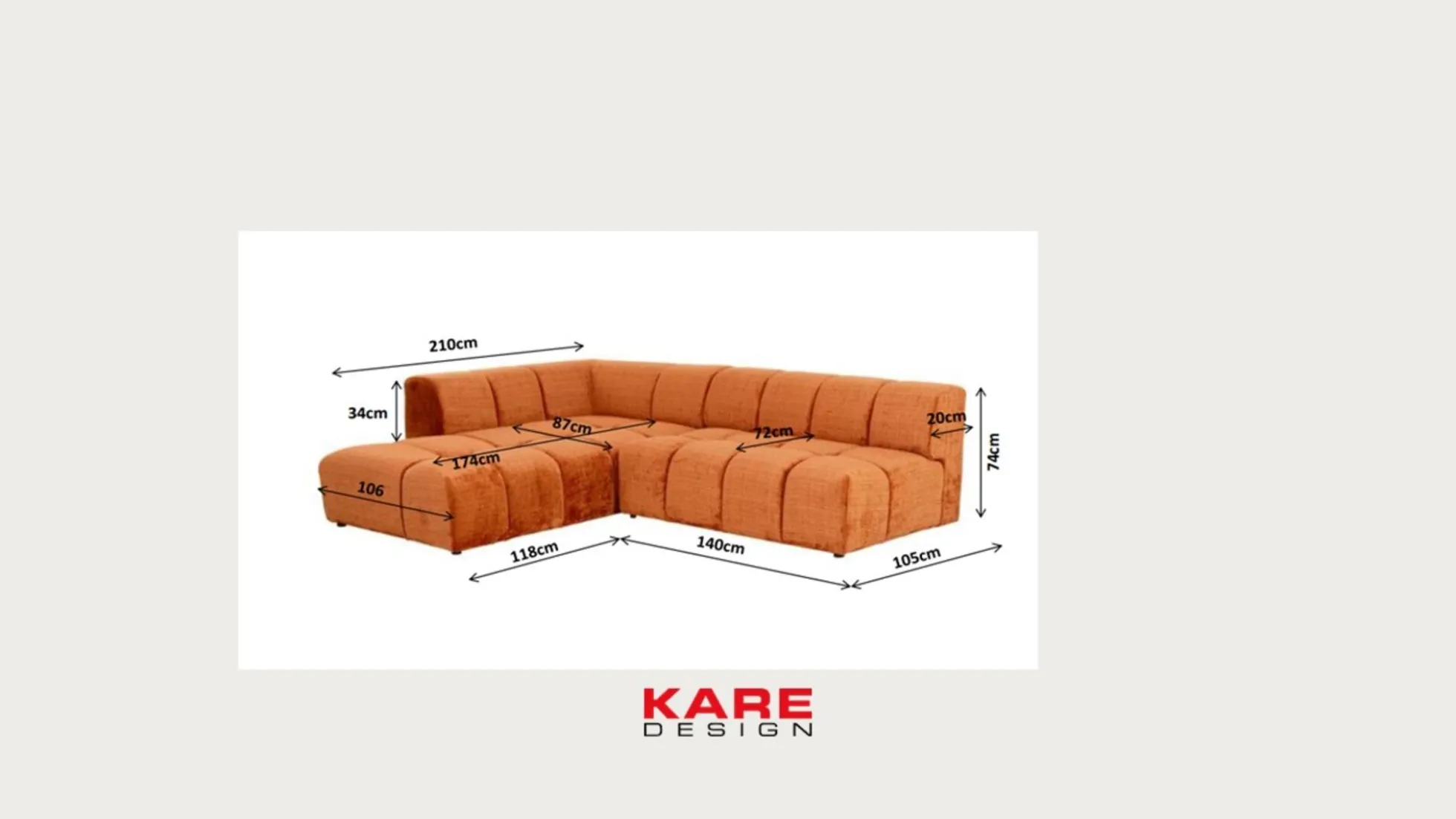 Narożnik Belami 265x210 cm ciemnozielony lewy