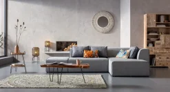 Narożnik Infinity szary 302x182 cm prawostronny