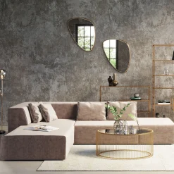 Narożnik Infinity Velvet 306x182 cm taupe lewy