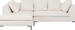 Narożnik lewy w kolorze kremowym nogi stalowe 250x167 cm