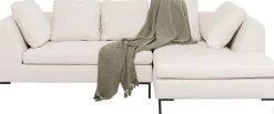 Narożnik prawy w kolorze kremowym nogi stalowe 250x167 cm