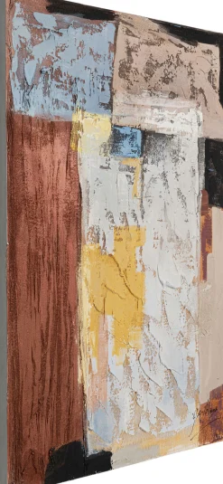 Obraz abstrakcja do salonu kolorowy ręcznie malowany 90x120 cm