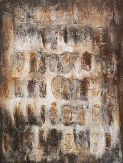 Obraz abstrakcyjny do salonu brązowy 90x120 cm