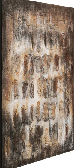 Obraz abstrakcyjny do salonu brązowy 90x120 cm
