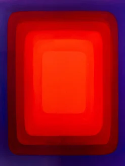 Obraz czerwono-niebieski płótno bawełniane prostokąty 120x160 cm