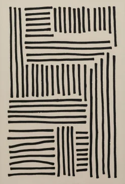 Obraz do salonu artystyczne linie czarne 73x113 cm