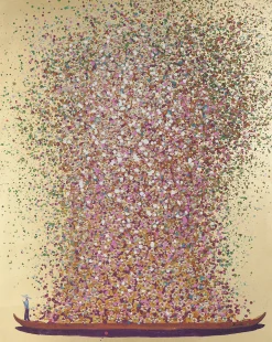 Obraz Flower Boat 160x120 cm różowy