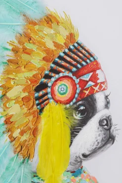 Obraz Headdress Dog 80x80 cm kolorowy